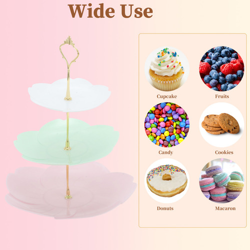Soporte Base Para Cupcakes Exhibidor 3 Niveles Forma Flor