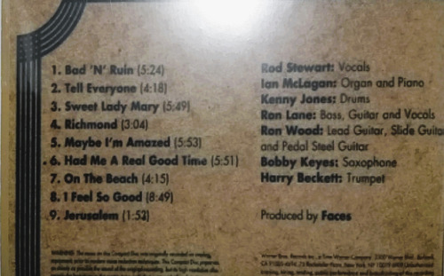 Faces Cd: Long Player ( Simil Vinilo - Germany ) Estándar
