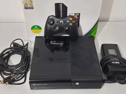 Xbox 360 Super Slim Original Bloqueado Completo Para Jogar Com Jogo