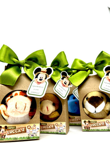 Lembrancinha Personalizada Mickey Safari Pelúcia 6cm 10 Kits