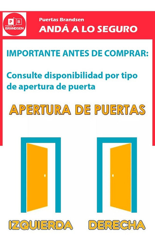 Puertas De Seguridad Multianlcaje Brandsen - Modelo Santa Fe - 960 Mm X 2050 Mm X 70 Mm