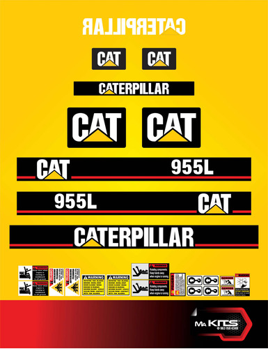 Calcomanías Para Maquinaria 955l Cargador Frontal Cat