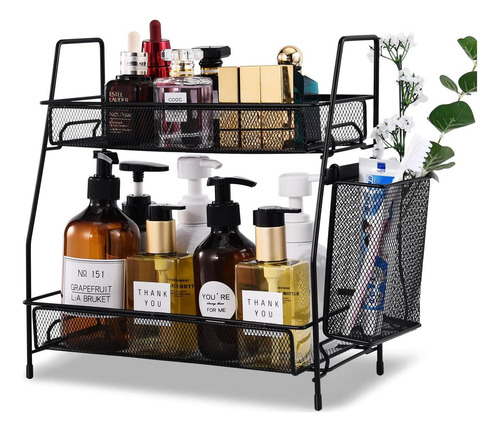 Organizador De Encimera Lemikkle Negro 2 Niveles 34 Cm