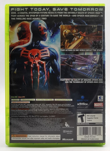 Spider-man Edge Of Time Xbox 360 Spiderman * R G Gallery (Usado)