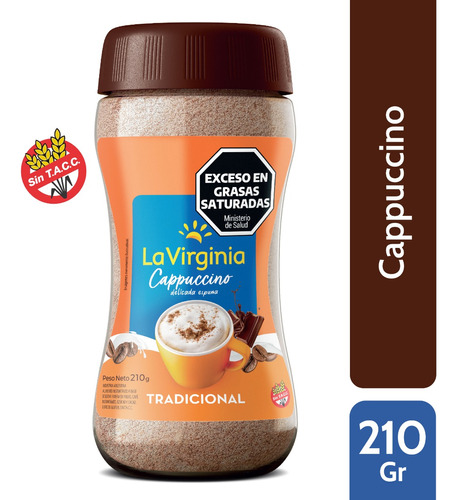 La Virginia Cappuccino Instantaneo Tradicional Frasco 210 Gr