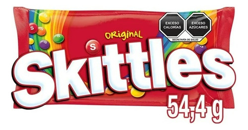 8 Pzas Caramelo Suave Skittles Confitado Original 54.4 G