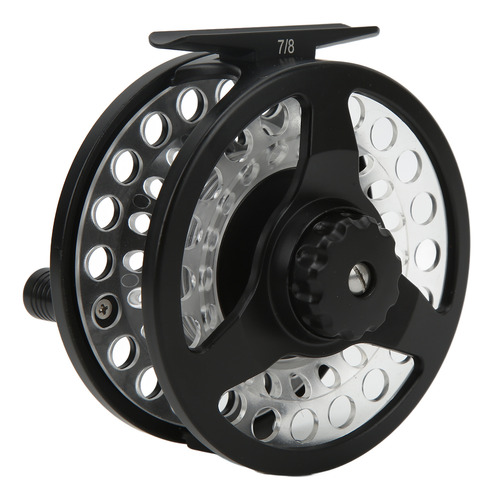 Roda De Pesca Preta 7/8 Fly Reel Em Liga De Alumínio Grande