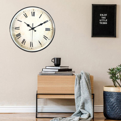 Retro Reloj De Pared Números Para Sala De Fácil De Leer.