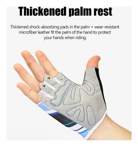 1 Par De Guantes Transpirables De Medio Dedo Para Ciclismo