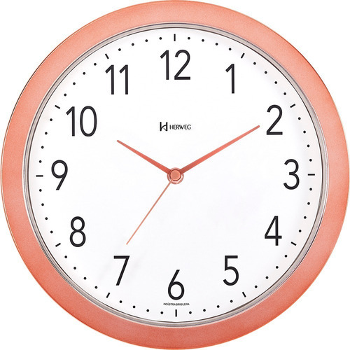 Relógio De Parede Tic Tac Rosê 28 Cm Herweg 660074-309 Cor do fundo Branco