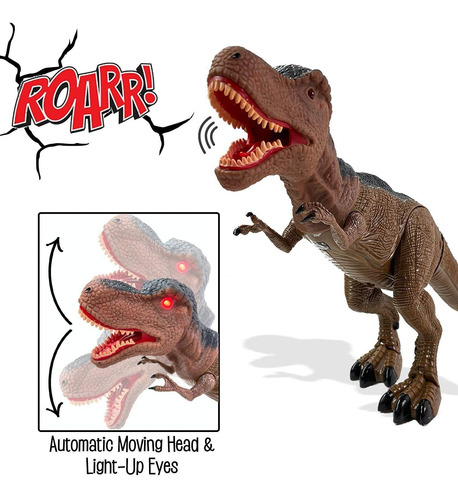 Dinosaurio T-rex Realista Grande Camina Sonido Luces Juguete