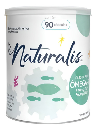 Óleo De Peixe Ômega 3 (1000mg) Naturalis 90 Cápsulas Sabor Sem Sabor