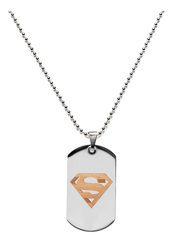 Collar Con Colgante Acero Superman Platiado