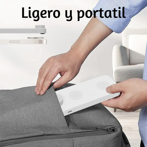 Cargador Inalambrico Portátil Estacion 3 En 1 Para Apple Blanco