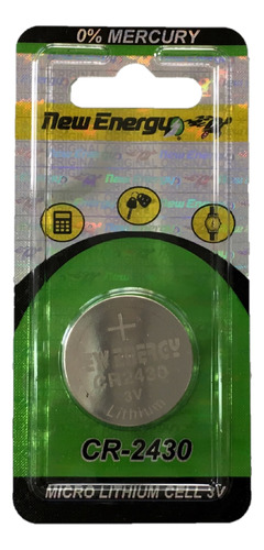 Pila Tipo Moneda O Boton De Litio Cr2430 Marca New Energy