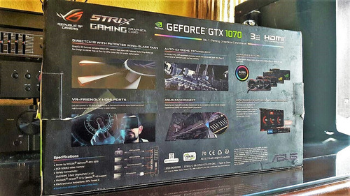 Placa De Vídeo Gtx 1070 Asus Rog Strix 8gb