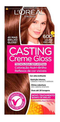  Loreal Tonalizante Casting Sem Amônia 600 Louro Escuro Tom 600 Louro Escuro