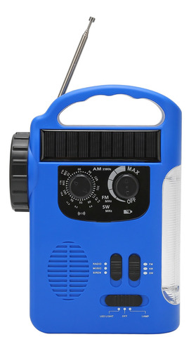 Linterna Led De Emergencia Con Radio Solar De Manivela Am Fm