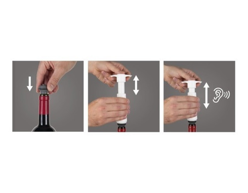 Imagen 3 de 3 de Bomba De Vacío Para Vinos Más 2 Tapones - Wine Saver Vacu Vin Distribuidor Oficial