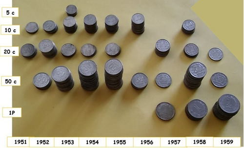 Combo Monedas Década Del 1951-1959 (228 Unidades)