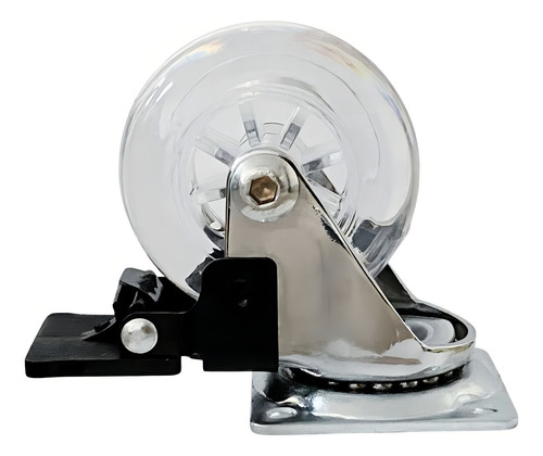 20 Roda Rodízio Giratório Gel Silicone 50mm Com Trava Freio