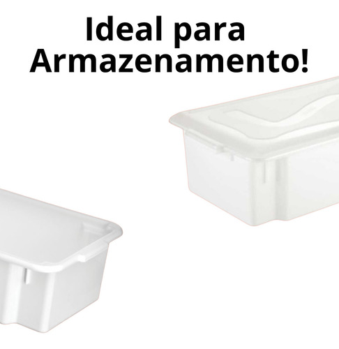 Kit Com 5 Unidades De Bandeja Caixa Acougue Padaria 12litros Com Tampa
