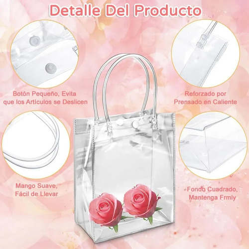40 Bolsas De Regalo Transparentes Con Asas Pequeñas, Reutilizables Bolsas Transparentes Bolsas De Caramelo Bolsas De Regalo Para Boda, Cumpleaños Fiesta San Valentín Navidad 23x17x7cm
