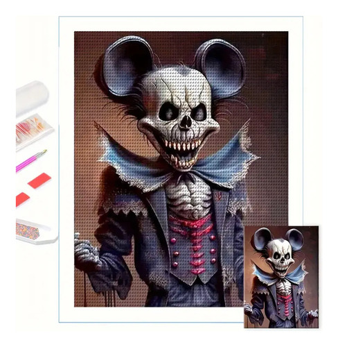 E Kits De Pintura De Diamante Skull Mouse 5d Diy 30×40cm