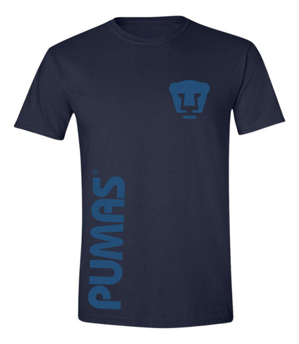 Playera Deportiva Hombre Pumas Unam Retro Azul Vinil