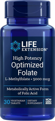 Metilfolato 5000 Mcg 30 Tabs Vitamina B9 - Lifeextension