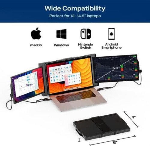 Monitor Portátil Para Computadora Portátil Trio De 13.3 Píxe