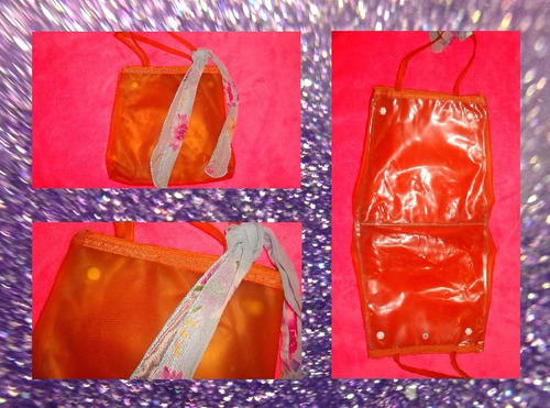 Cartera Transparente Naranja Vintage 90s Playera Para Muje 