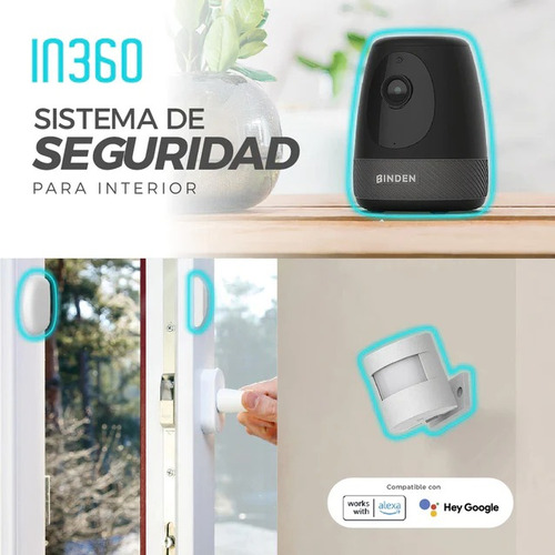 Sistema Seguridad Binden In360 Camara Sensor Movi Aper Alexa