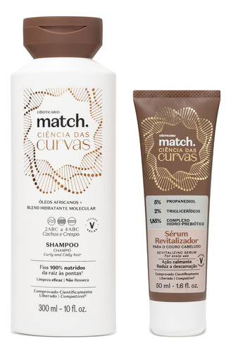  Match Ciência Das Curvas: Shampoo 300ml + Sérum 50ml