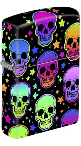 Encendedor Zippo Con Diseño De Calaveras Y Estrellas Fosfore