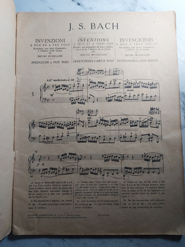 Imagen 2 de 7 de Bach Invenciones A Dos Voces Para Piano. Ian 465