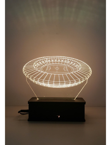 Luminária Led 3d, Maracanã, Estádio,16 Cores+controle