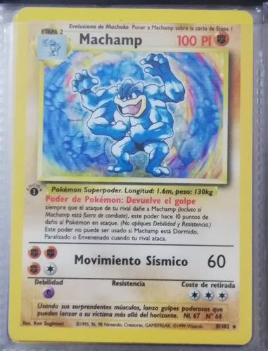 Pokemon Tcg Machamp 1° Edición Set Base