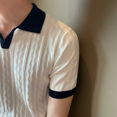Polo De Hombre Con Textura De Jacquard Elástico