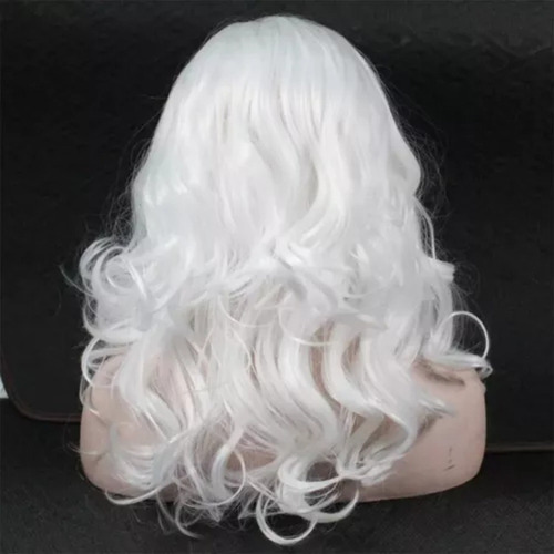 Papá Noel Peluca Blanca Y Pelo Largo Barba De 60cm