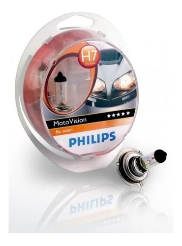 Lampara Moto Halogena H7 Philips Motovision + 30%