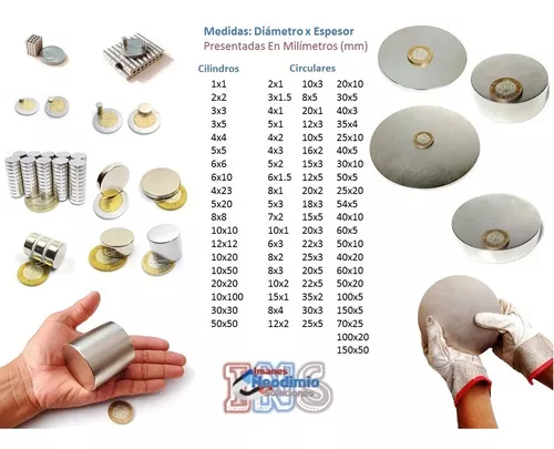 Imanes de neodimio de 15 mm de diámetro