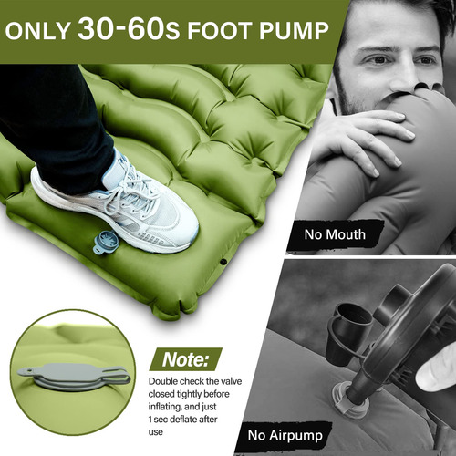 Estera De Camping Ultraligera Con Almohada Inflable Grises