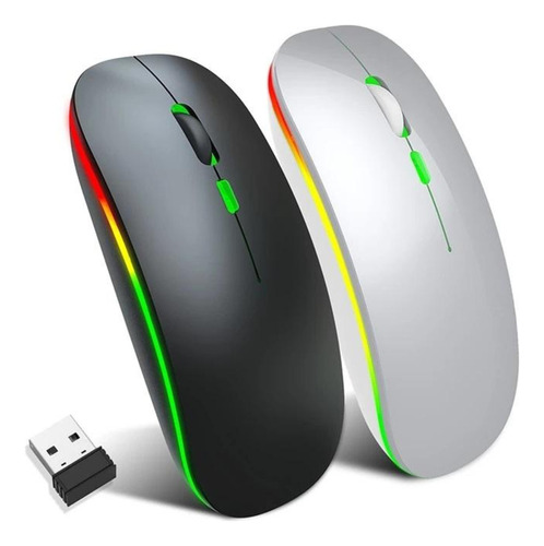 Mouse Sem Fio Recarregável Bluetooth Led Ergonômico Gamer Cor Sortido