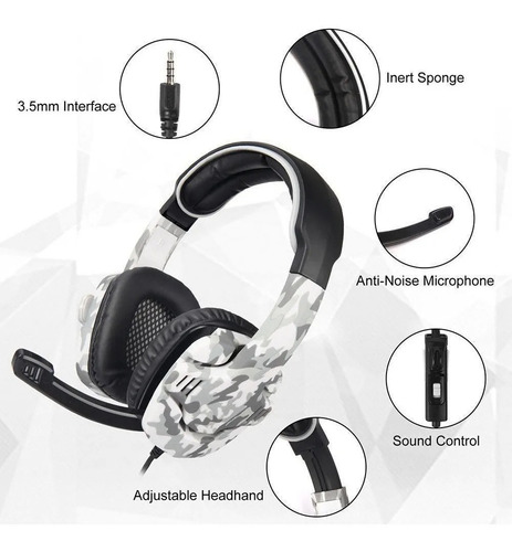 Auricular Headset Gamer Sades Sa708 Gt Camo Ps4 Xbox