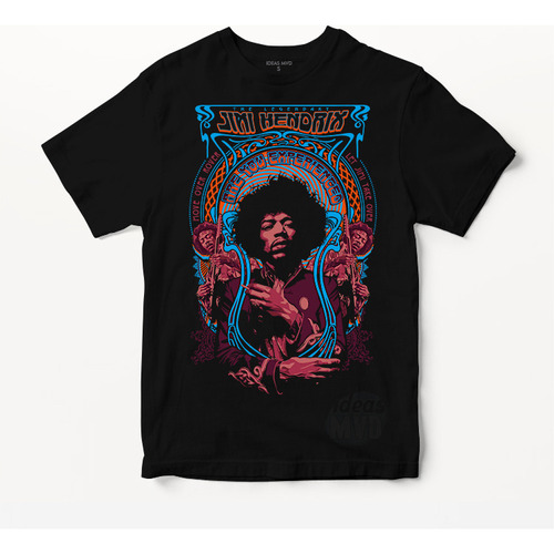 Remera Jimi Hendrix (negra:) Ideas Mvd