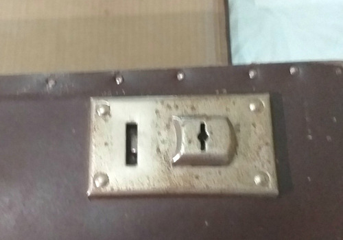 Antigua Valija De Cartón Madera Cuero Rigido Circa 1940 (Usado)