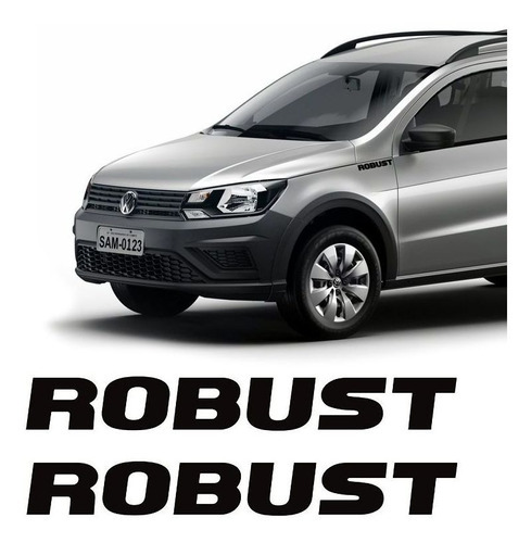 Par Adesivos Emblema Lateral Robust Saveiro Volkwagen Preto