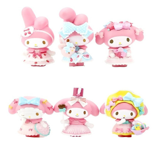 Hello Kitty Muñeca Mini Figuras Juguetes 6 Unidades 