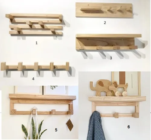 Perchero Madera Pared Recibidor Nordico Escandinavo MercadoLibre